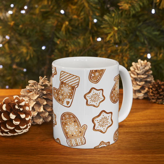 Cozy Gingerbread Ceramic Mug – 11oz & 15oz, BPA-Free, Dishwasher & Microwave Safe