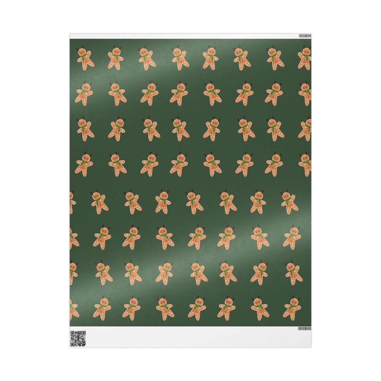 Gingerbread Men Wrapping Paper with Reindeer Antlers – Classic Christmas Gift Wrap, Eco-Friendly Premium Holiday Wrapping Paper