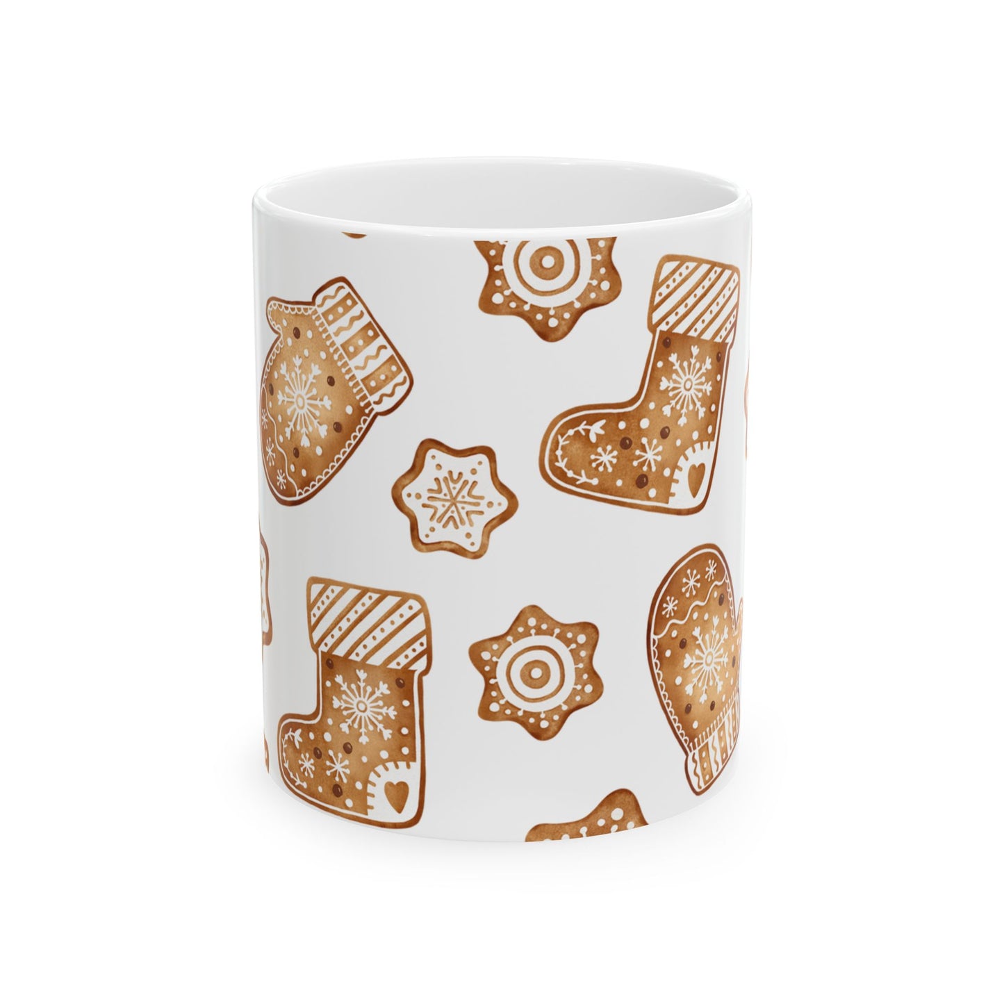 Cozy Gingerbread Ceramic Mug – 11oz & 15oz, BPA-Free, Dishwasher & Microwave Safe