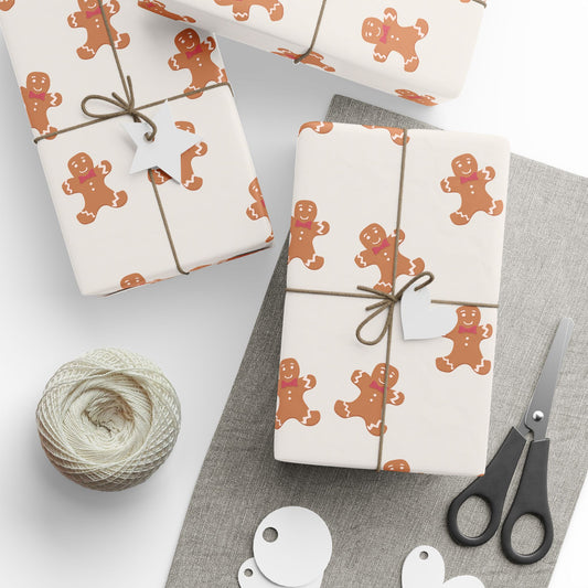 Gingerbread Holiday Wrapping Paper – Classic Christmas Gift Wrap with Cute Gingerbread Design, Premium Quality Holiday Gift Wrap for Festive Occasions