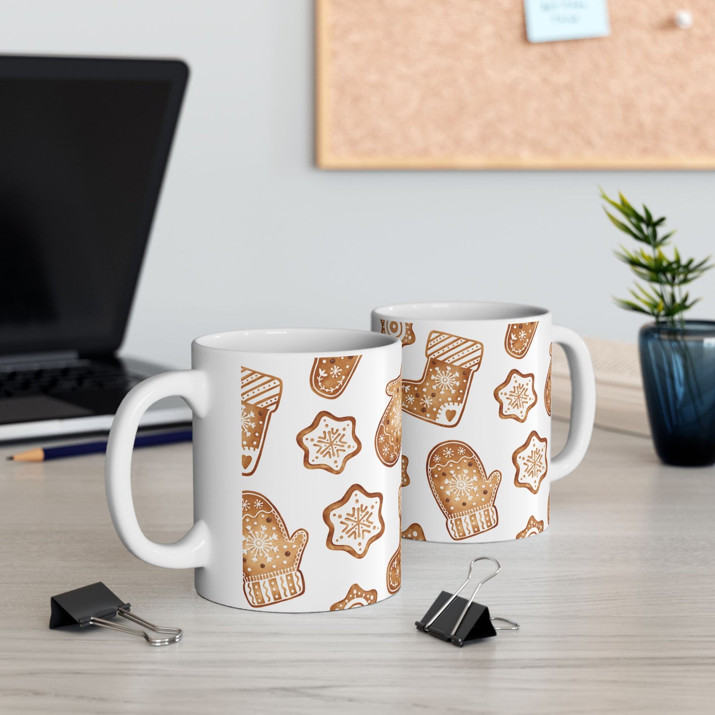 Cozy Gingerbread Ceramic Mug – 11oz & 15oz, BPA-Free, Dishwasher & Microwave Safe