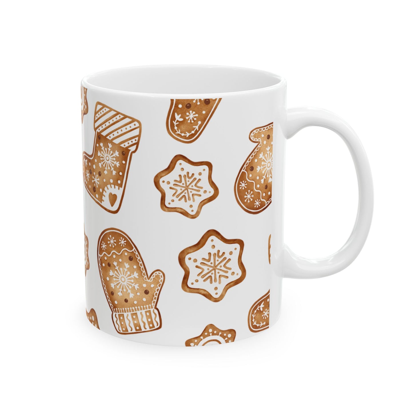 Cozy Gingerbread Ceramic Mug – 11oz & 15oz, BPA-Free, Dishwasher & Microwave Safe