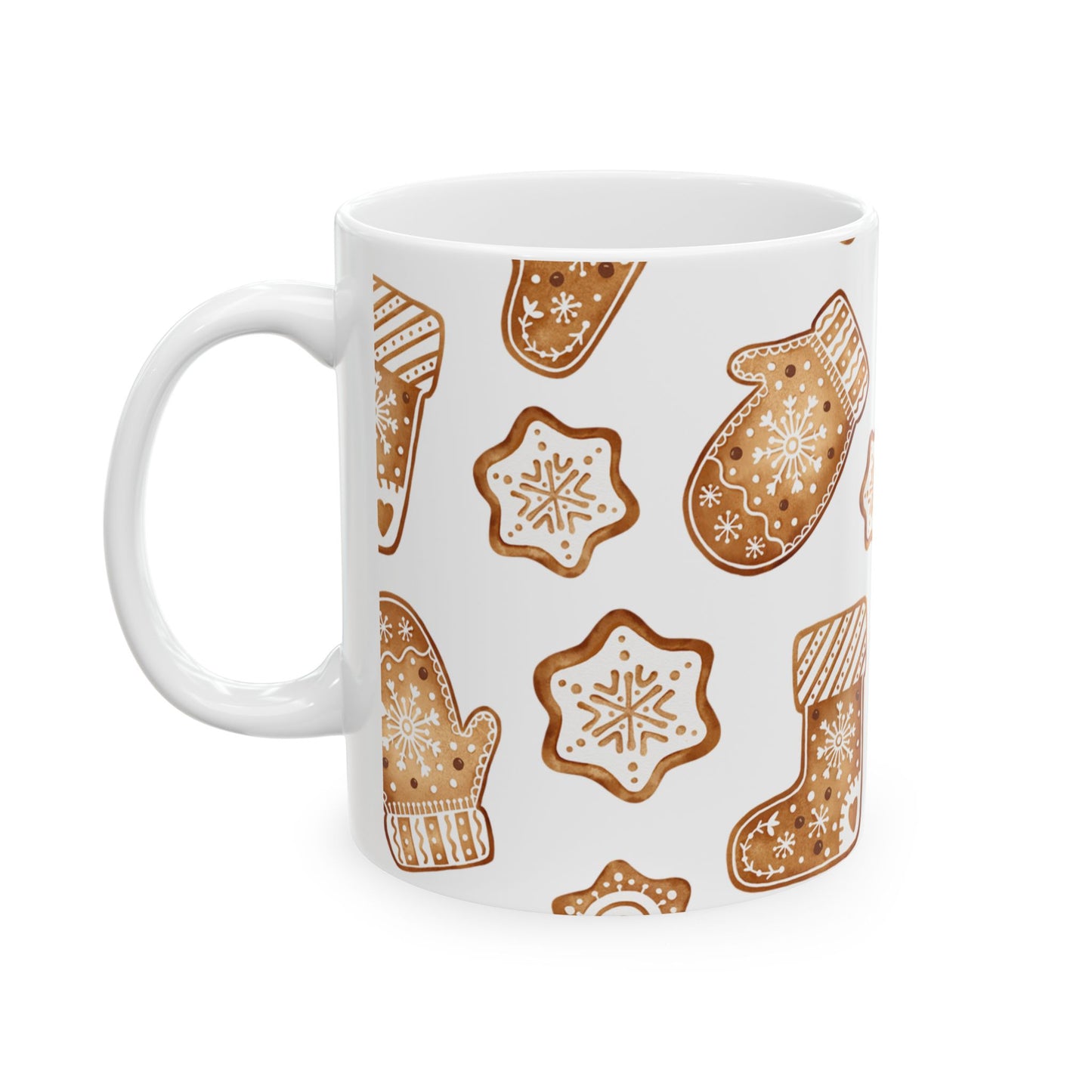 Cozy Gingerbread Ceramic Mug – 11oz & 15oz, BPA-Free, Dishwasher & Microwave Safe